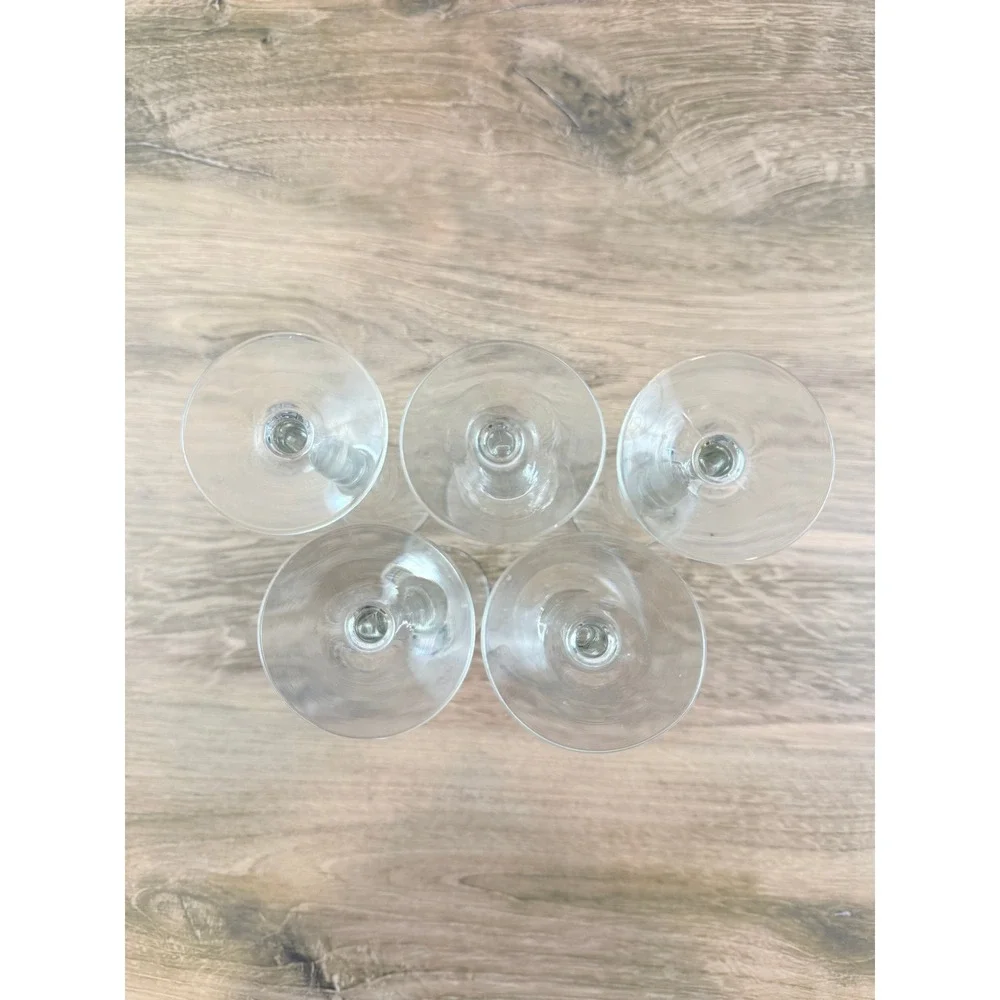 VTG Set of 5 Holmegaard Apertif Cordial Clear Glasses Tulip Stem 6in